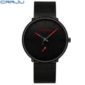 CRRJU New Watches Mens 2019 Man Fashion Simple - Black Black red