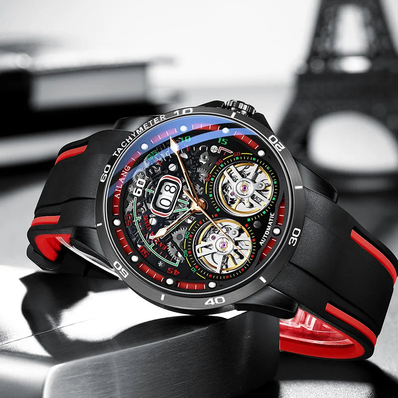 Ailang Men's Double Tourbillon Skeleton Automatic