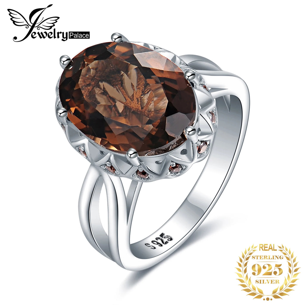 JewelryPalace Large 5.7ct Genuine Oval Smoky Quart