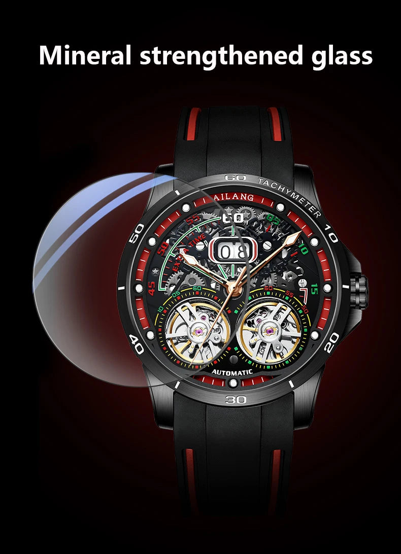 Ailang Men's Double Tourbillon Skeleton Automatic