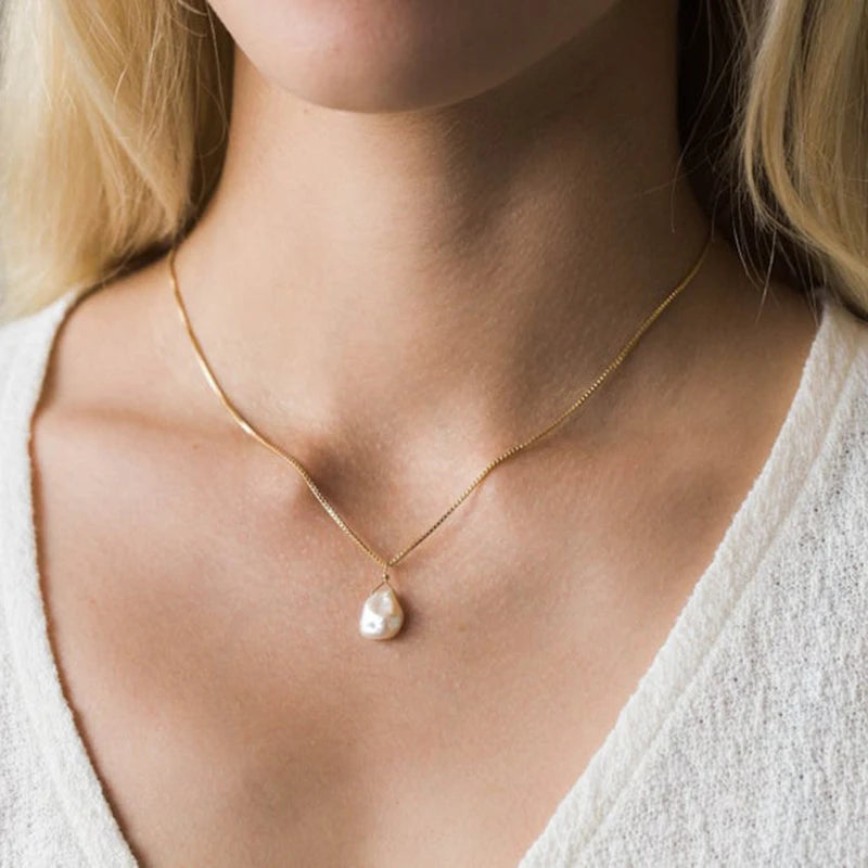 Natural Baroque Pearl Necklace Handmade Jewelry
