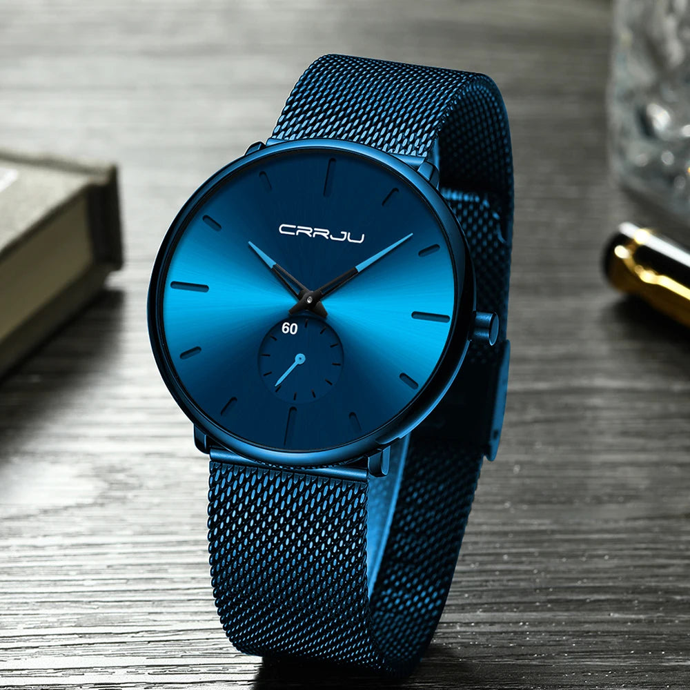 CRRJU New Watches Mens 2019 Man Fashion Simple