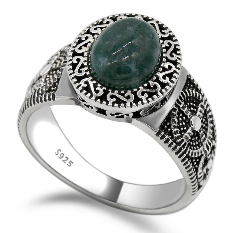 Real 925 Sterling Silver Men Ring Setting Oval