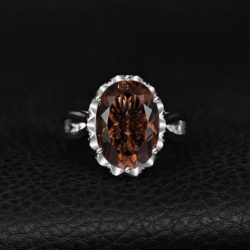 JewelryPalace Large 5.7ct Genuine Oval Smoky Quart