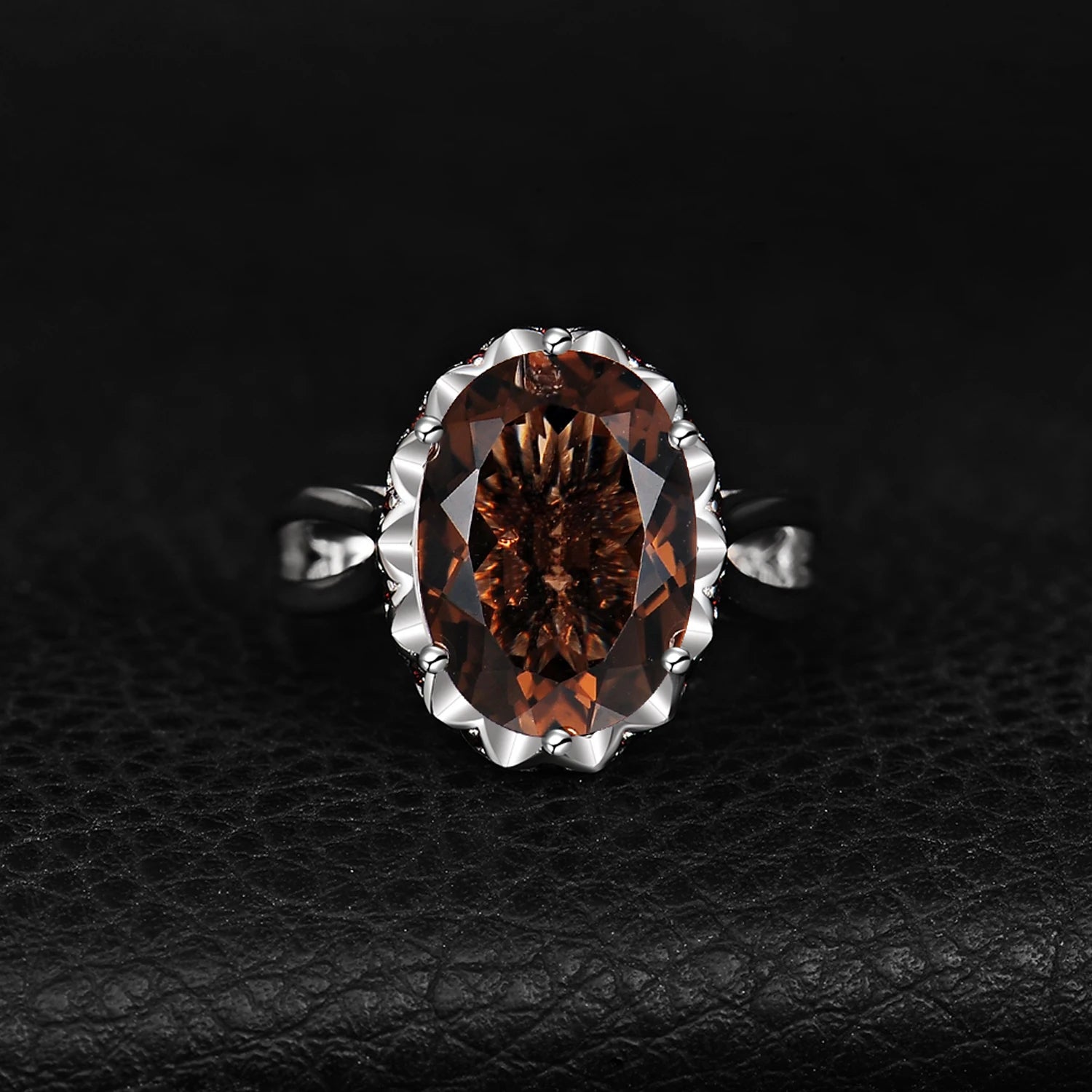 JewelryPalace Large 5.7ct Genuine Oval Smoky Quart