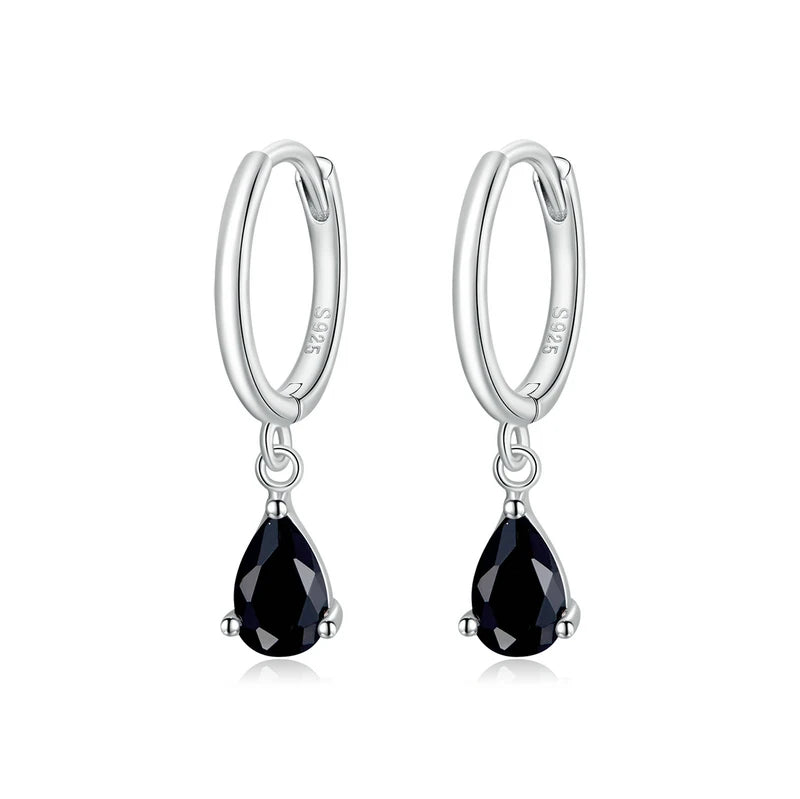 BAMOER Silver ISHWAR Green Water Drop Earrings 925 - SCE1018-BK / China Mainland