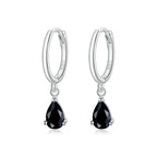 BAMOER Silver ISHWAR Green Water Drop Earrings 925 - SCE1018-BK / China Mainland