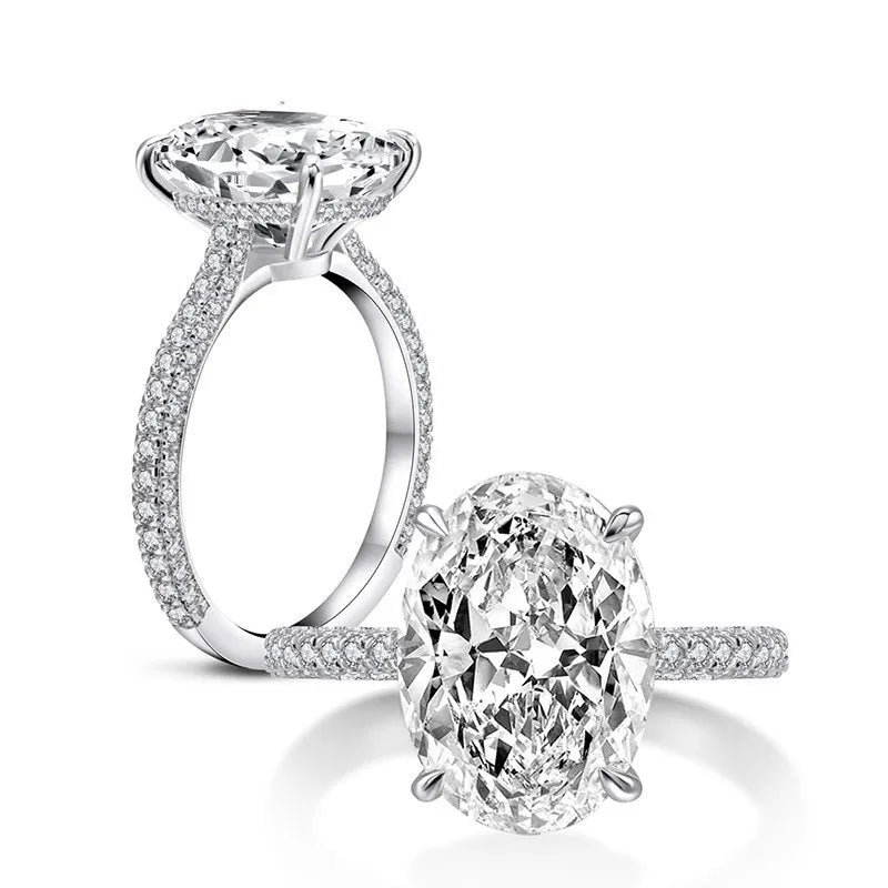 Solitaire Oval 4ct Lab Diamond cz Ring 100% Original