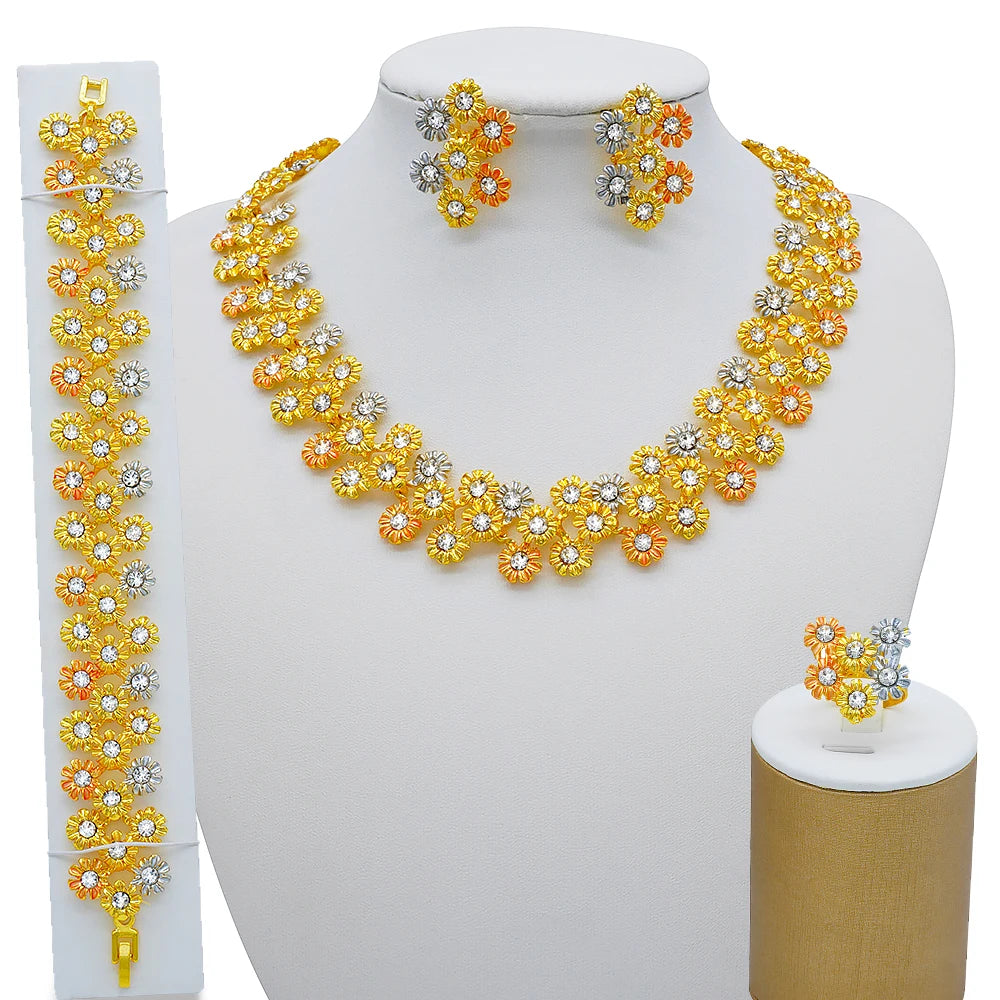 Dubai Women Gold Color Jewelry Sets African Wedding