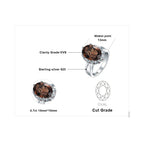 JewelryPalace Großer 5,7 Karat echter ovaler Rauchquarz