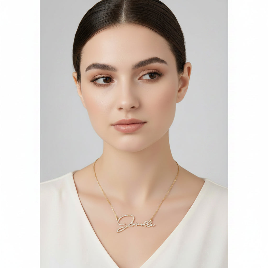 Duoying Zirconia Initial Letters Necklaces Women