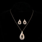 Luxus AAA Zirkon U-förmiges Halsketten-Ohrring-Set