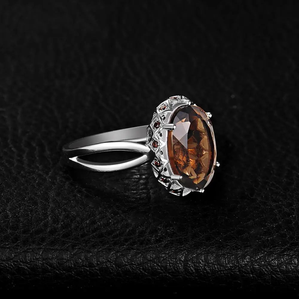 JewelryPalace Large 5.7ct Genuine Oval Smoky Quart