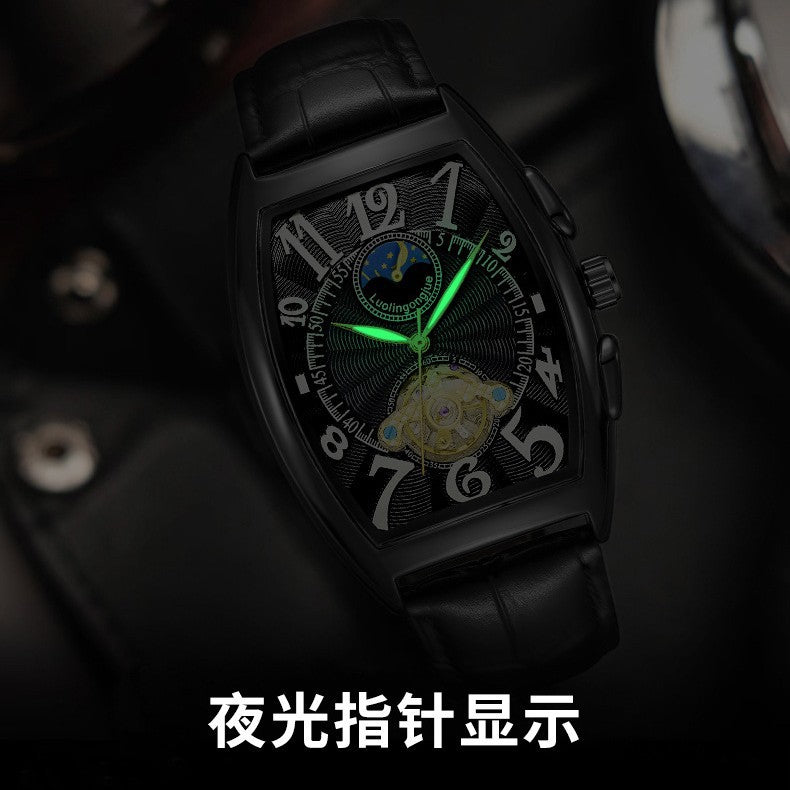Barrel Hollow Automatic Mechanical Business Watch