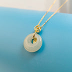 S925 Silver Hetian Jade Fish Tail Pendant Necklace
