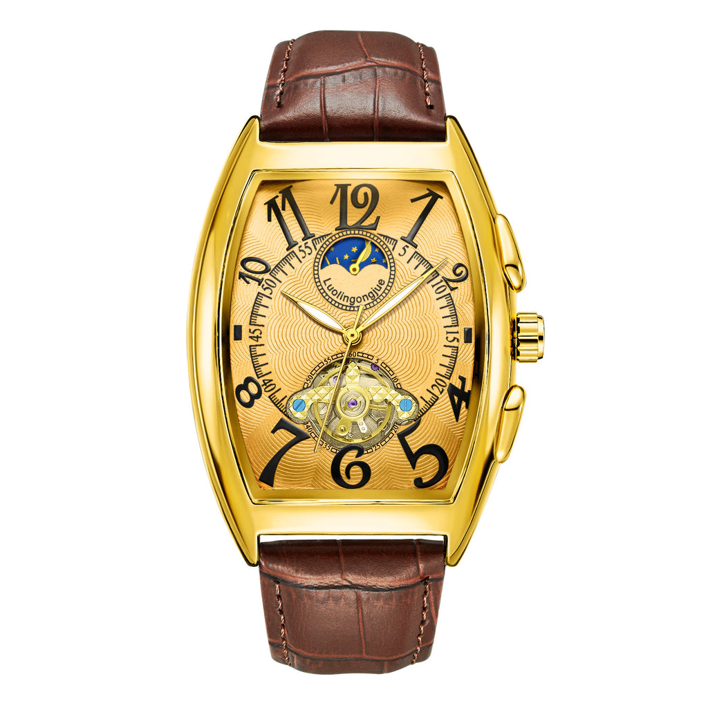 Barrel Hollow Automatic Mechanical Business Watch