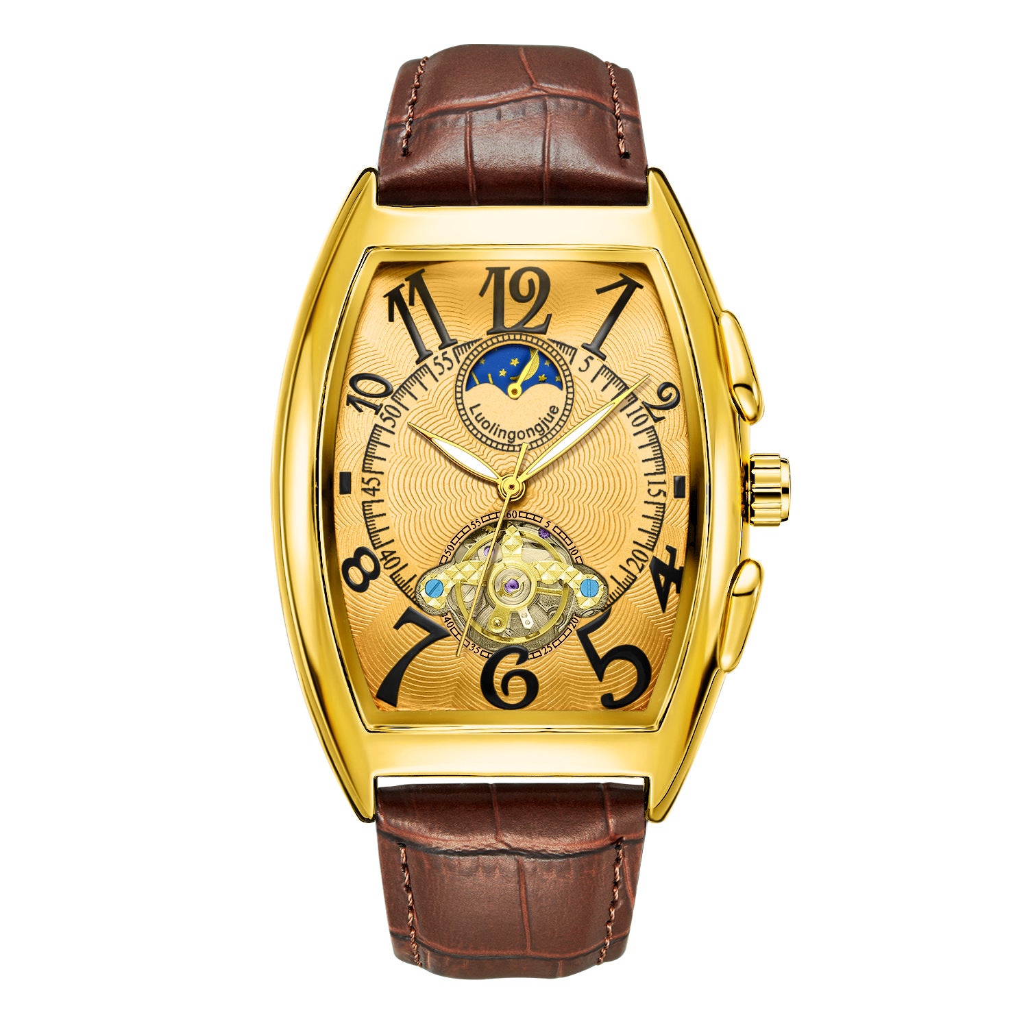 Barrel Hollow Automatic Mechanical Business Watch