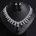 Luxury Dinner Dress Jewelry Red Zircon Necklace