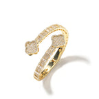 Four-Leaf Clover Zircon Hip-Hop Bracelet for Men