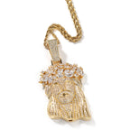 Hip-Hop Zircon Portrait Pendant Necklace for Men