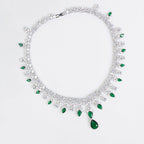 Luxury Dinner Dress Jewelry Red Zircon Necklace