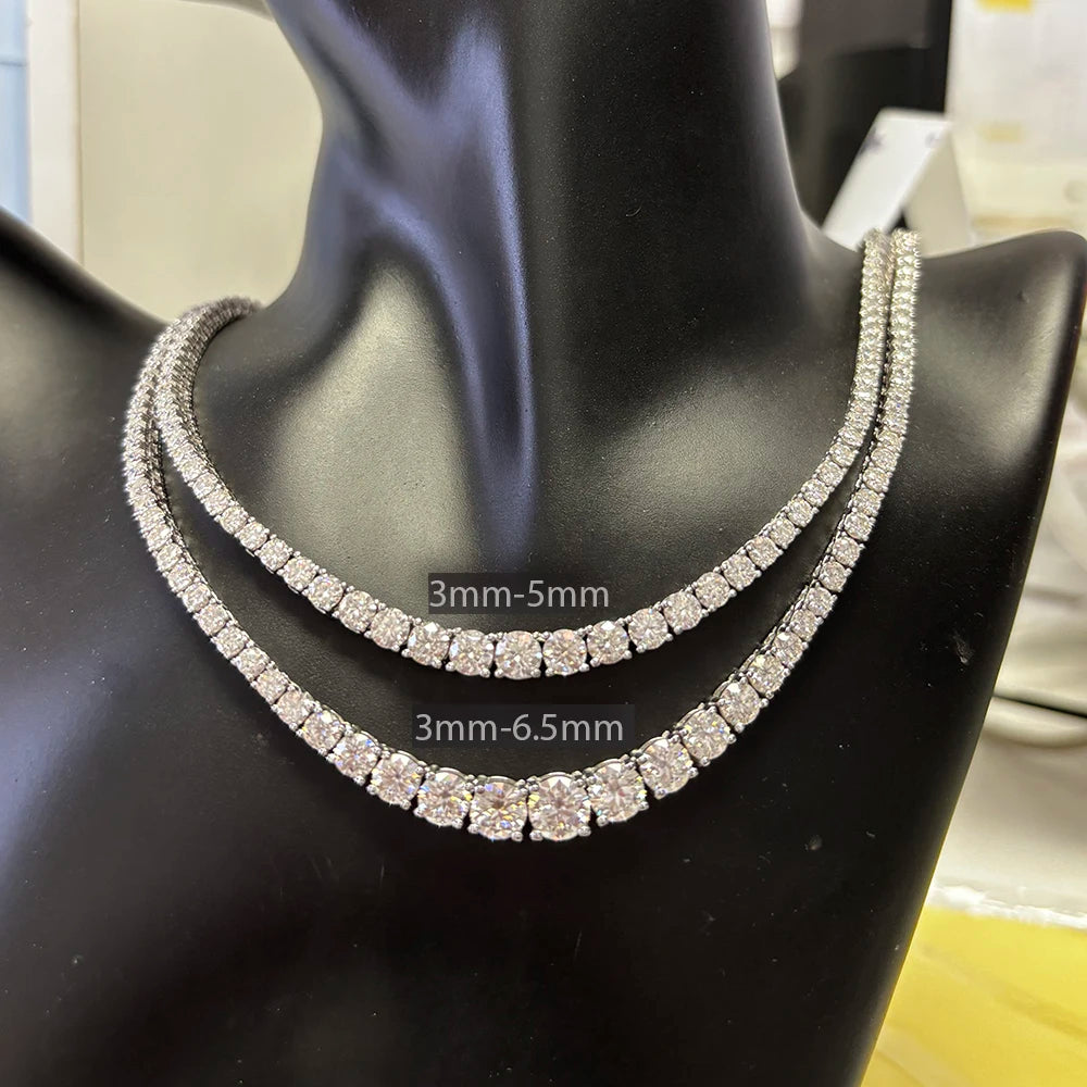 Moissanite Diamond Tennis Necklace with Certificat