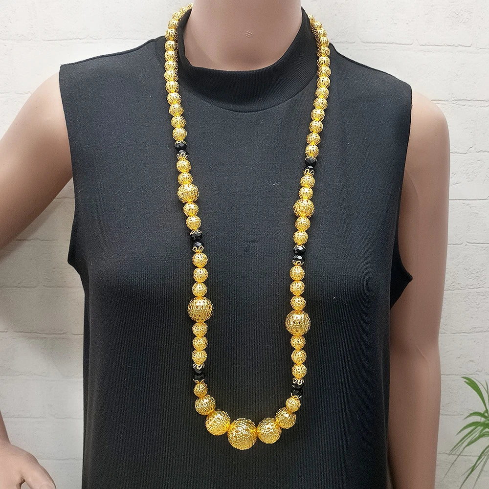 2024 Dubai Gold Color Jewelry Set Layered Necklace Big
