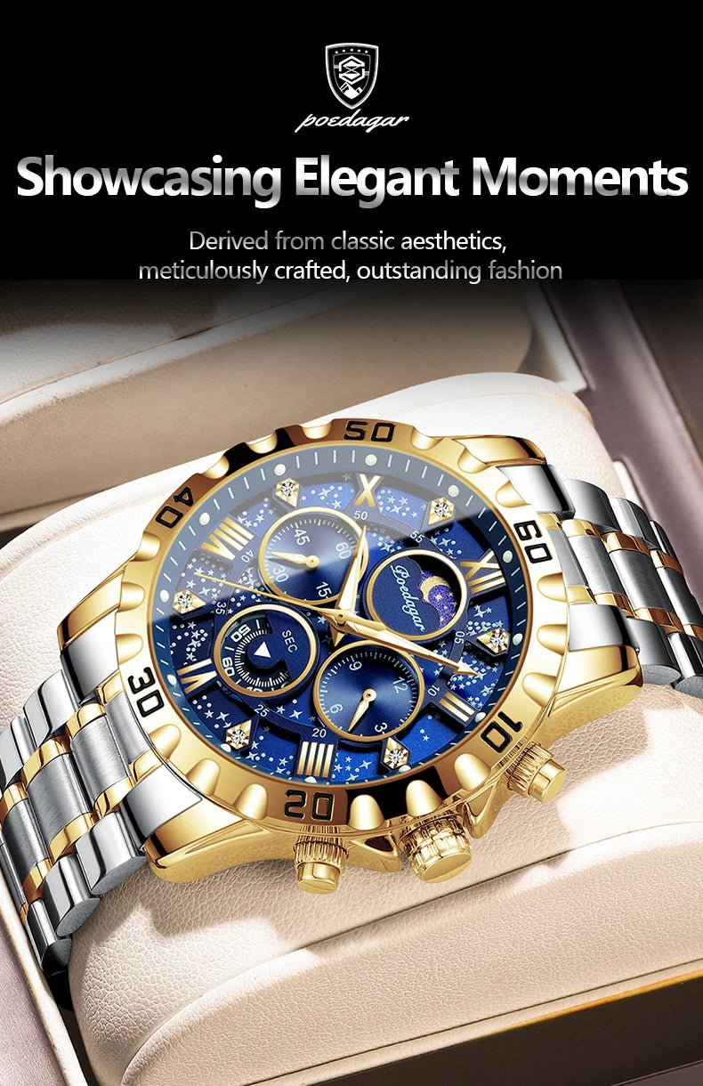 Poedagar Luxury Man Watch Waterproof Luminous.