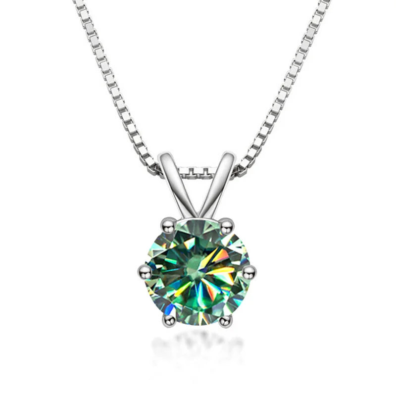 Bague Ringen 100% 925 Sterling Silver 1ct Moissanite - Blue Green silver