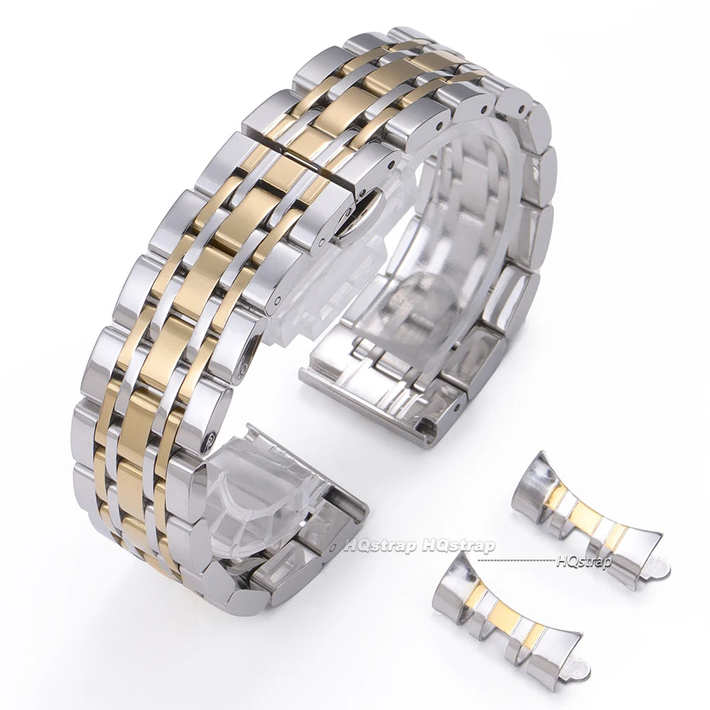 Solid Stainless Steel Band 18mm 20mm 22mm Universal - Silver Gold / 16mm / United States, Silver Gold / 18mm / United States, Silver Gold / 19mm / United States, Silver Gold / 20mm / United States, Silver Gold / 22mm / United States, Silver Gold / 21mm / United States