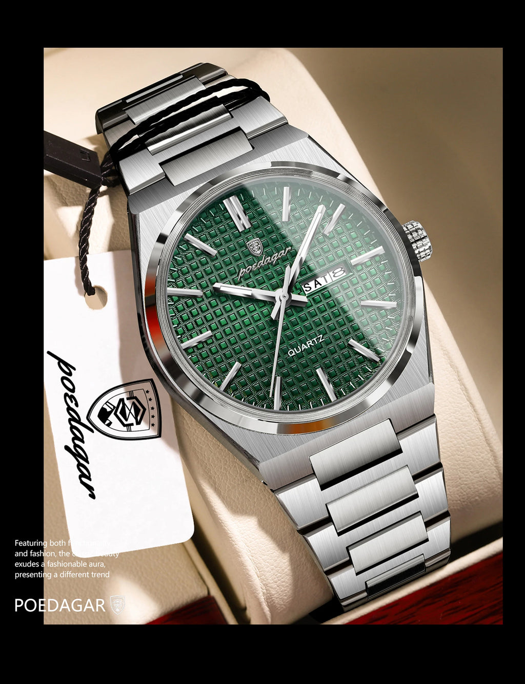 Poedagar Top Original Quartz Men Clock Waterproof
