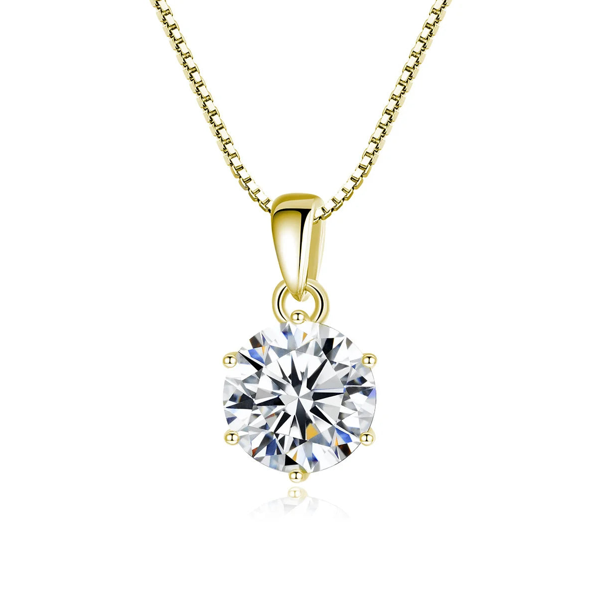 JoyceJelly 1 CT Real Moissanite Pendant Necklace For - gold white / 45cm / 1 ct