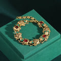 Vintage Adjustable Frog Charm Bracelet with Natural - 01