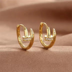 Charming Shiny Crystal Round Hoop Earring For Women