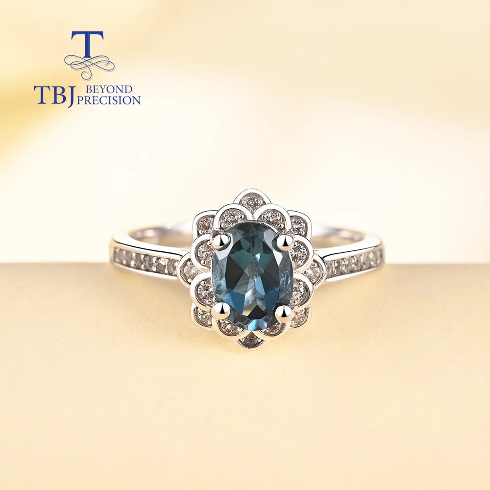 Classic design Natural london blue topaz oval