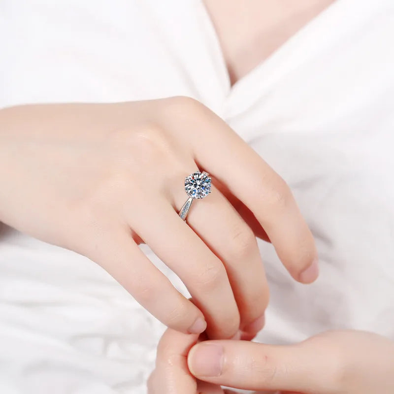 JoyceJelly Luxury 3ct D Color Moissanite Rings