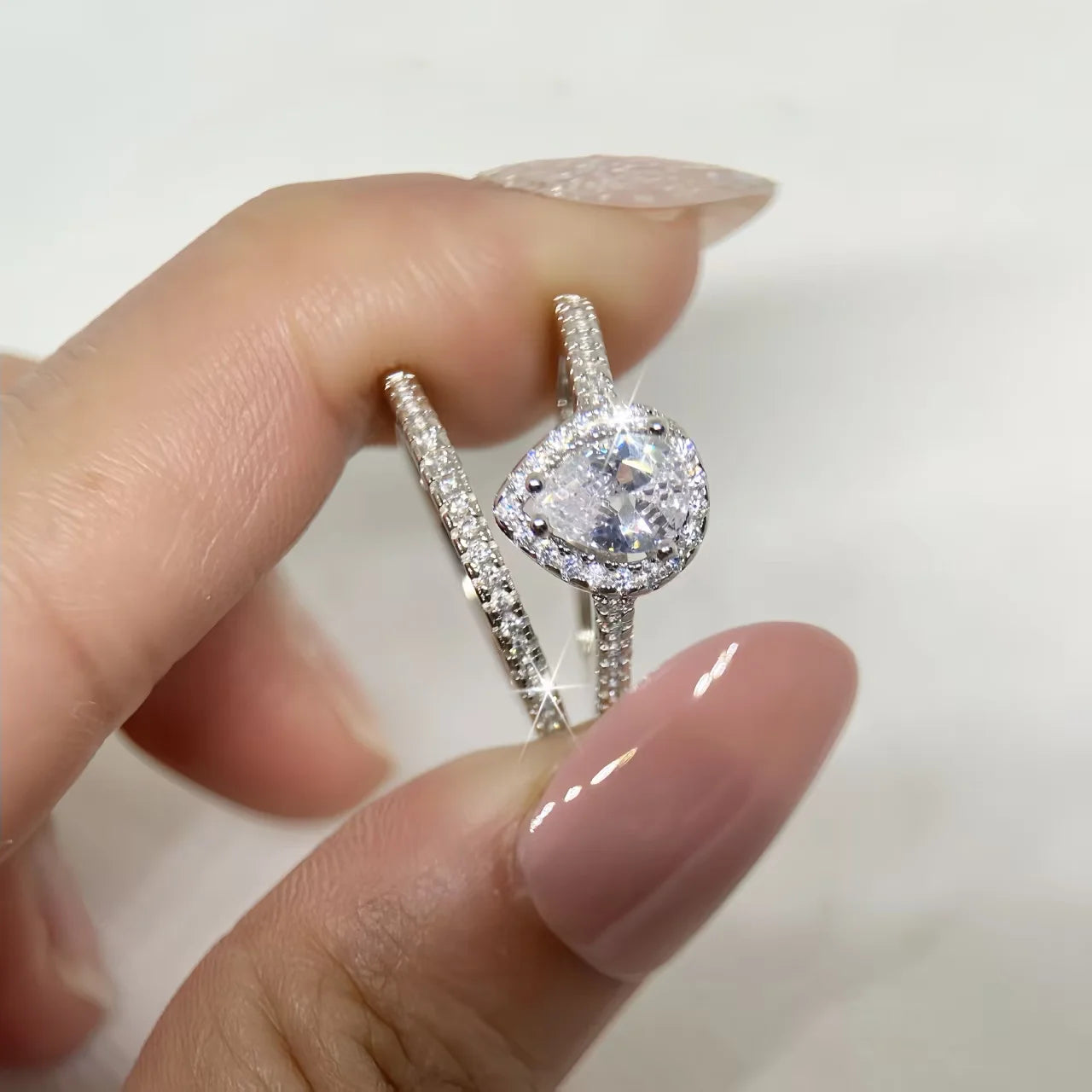 925 Sterling Silver New Women Ring Set Jewelry