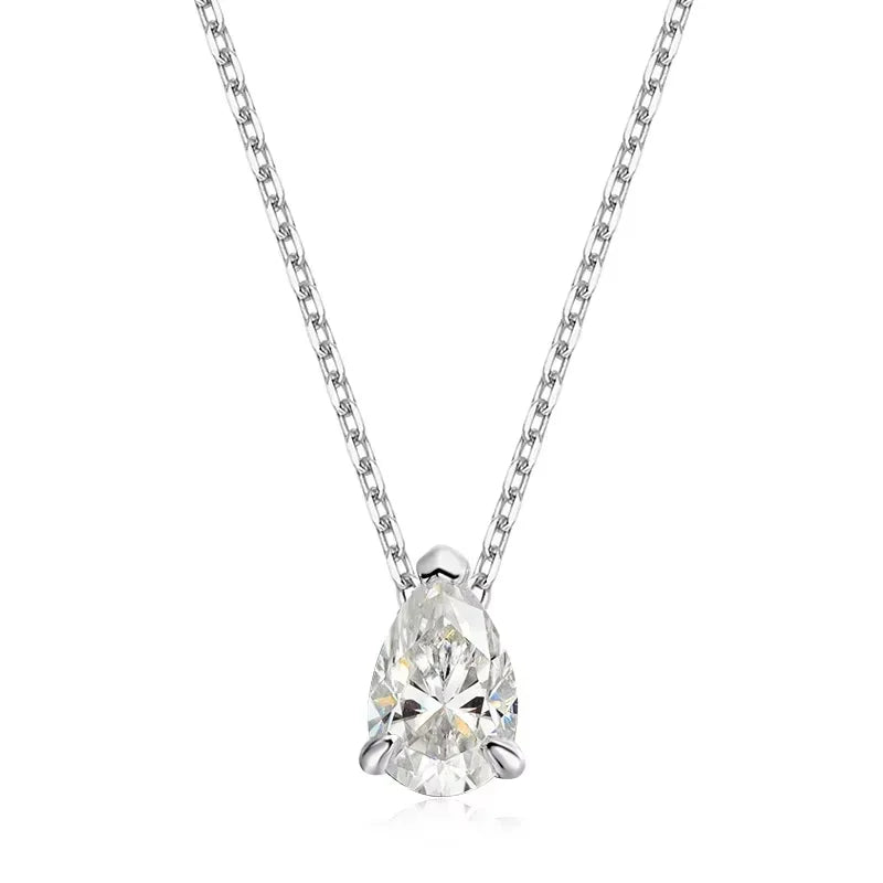 Smyoue Certified 1CT 2CT Pear Cut D VVS1 Moissanite - silver color / 5CT, silver color / 4CT, silver color / 3CT, silver color / 2CT, silver color / 1CT