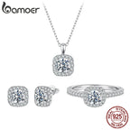 BAMOER 0.5-3.5CT Moissanite Necklace Stud Earrings 925