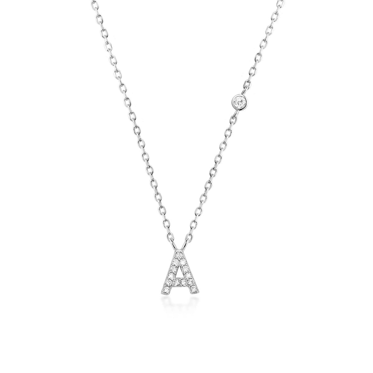 ANDYWEN 925 Sterling Silver Gold Small 26 Letters A- Z - Silver A
