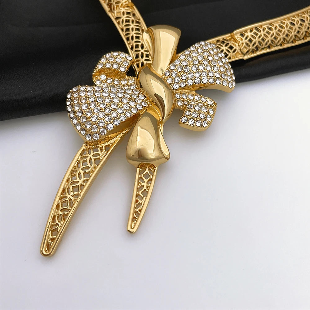 Italy 18k Gold Plated Women Jewelry Set Classic