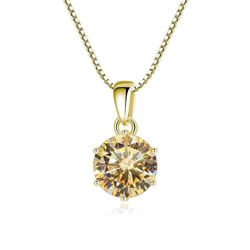 Butterflykiss 1 CT Real Moissanite Pendant Necklace - gold champagne / 45cm