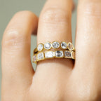 Alliance de moissanite ronde en or 14K, étincelante et empilable