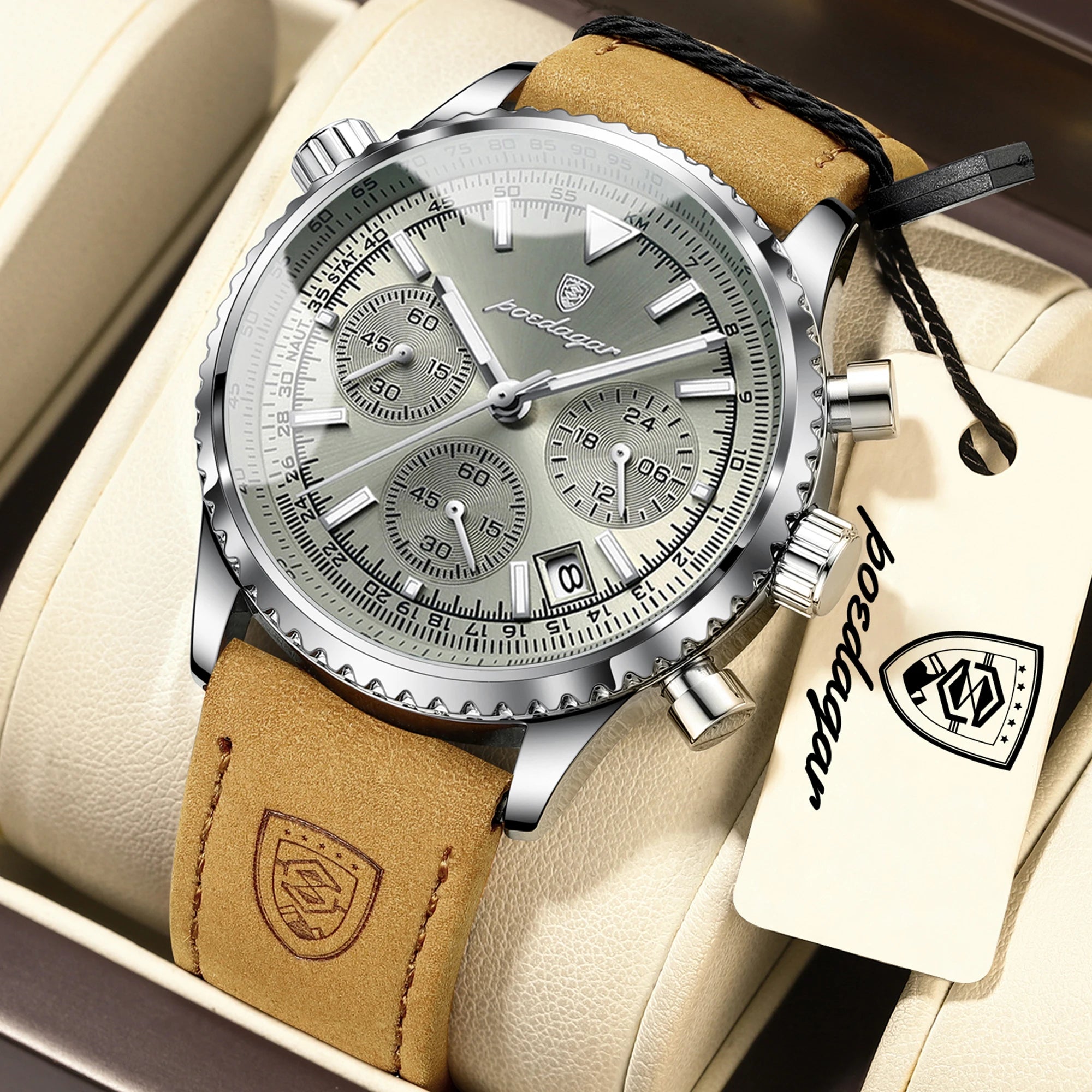 POEDAGAR Business Men Wristwatch Waterproof Luminous - 960 Silver GunColor / China Mainland