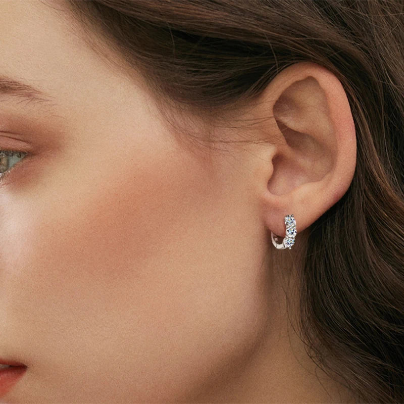 These 925 sterling silver moissanite earrings are