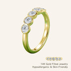 Alliance de moissanite ronde en or 14K, étincelante et empilable