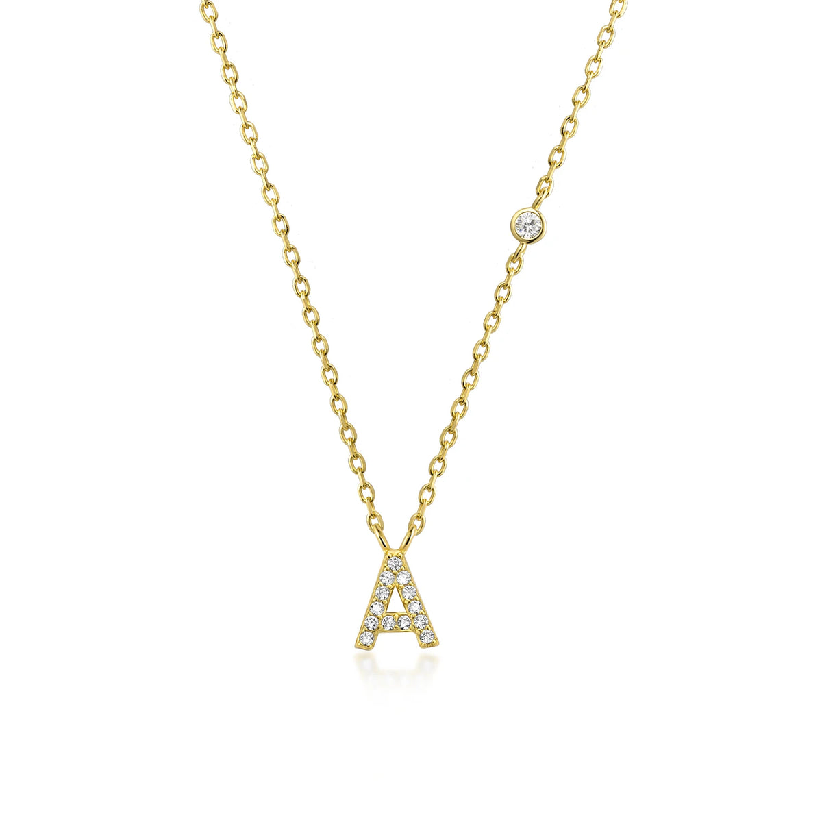 ANDYWEN 925 Sterling Silver Gold Small 26 Letters A- Z - Gold A