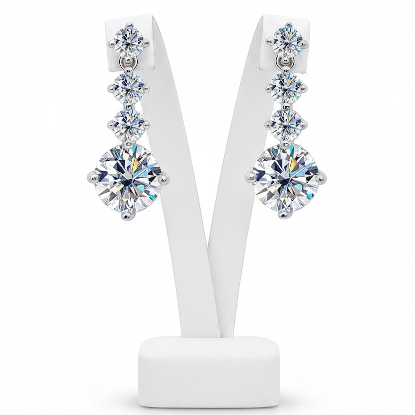 NKHOG S925 Silver Moissanite Drop Earrings For Women