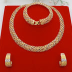 Dubai Luxury Handmade Women Jewelry Set 18k Gold-P.