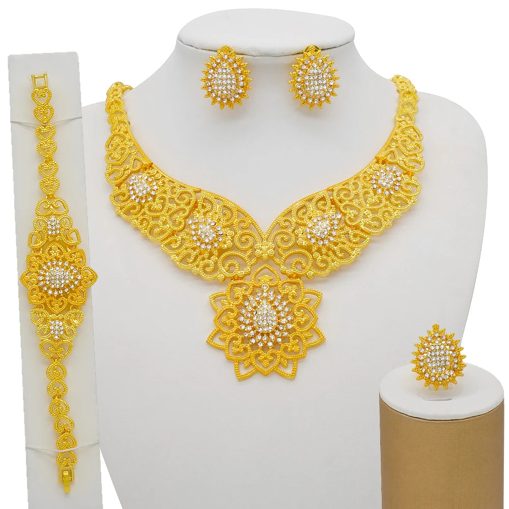 Dubai Women Gold Color Jewelry Sets African Wedding - BJ901-1-G1